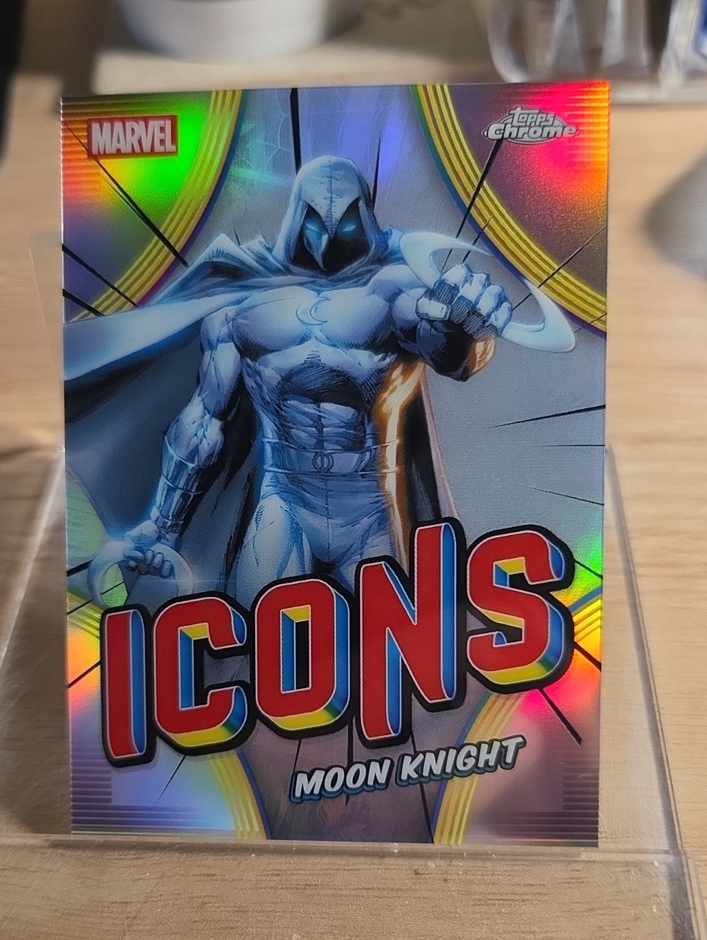 Marvel Moon Knight ICONS Holographic Card — Red & Silver Accents